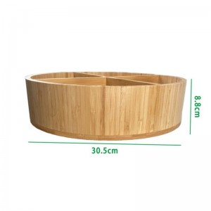 Bambusowa obrotowa taca do przechowywania Oragnizer