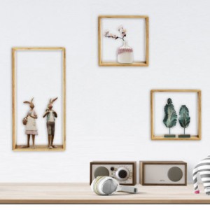 DIR Bambusowa rama ścienna do dekoracji Zestaw do organizacji przechowywania