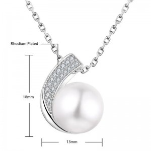 Pierścionek ze srebra próby 925 Hongde z diamentami i perłami&Naszyjnik Dostosowany zestaw pierścionków donaszyjnika