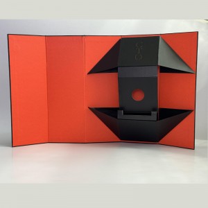 Wyrafinowane, składane pudełkona wino w kolorze czerwono-czarnym