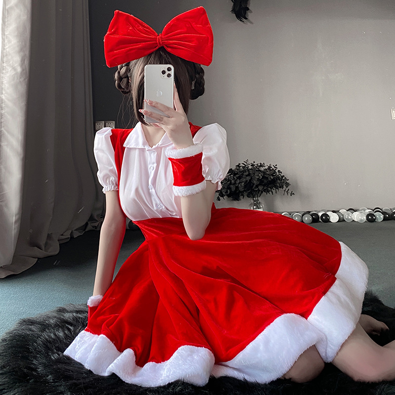 Kostiumy świąteczne, sukienki bożonarodzeniowe, zestawy cosplay, stroje świątecznych sceny renifery, świąteczne mundury mundurs95 cena:$139,99
