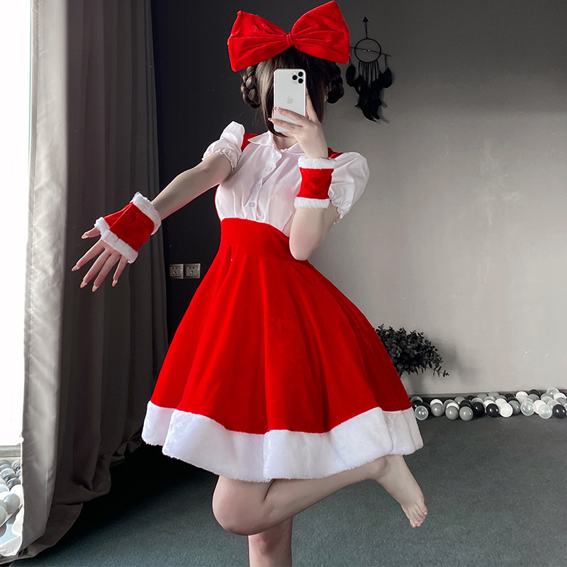 Kostiumy świąteczne, sukienki bożonarodzeniowe, zestawy cosplay, stroje świątecznych sceny renifery, świąteczne mundury mundurs95 cena:$139,99
