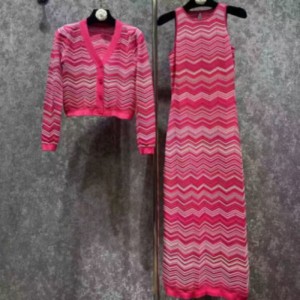 Summer Knit Okrągła szyja długie rękawowe swetra intercolor, v, v-Zestaw sukienki z drogi bez rękawów bez rękawów