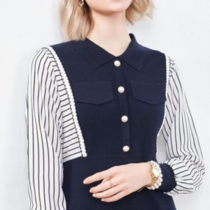 Wczesna jesień mały kołnierz odwrotny pół swetra