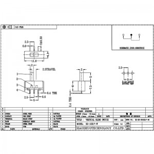 Przełącznik slajdów SS12E17 Electric Gear Switch Switch Bend Foot 2-Pozycja 3-Przełącznik przełączania pinów