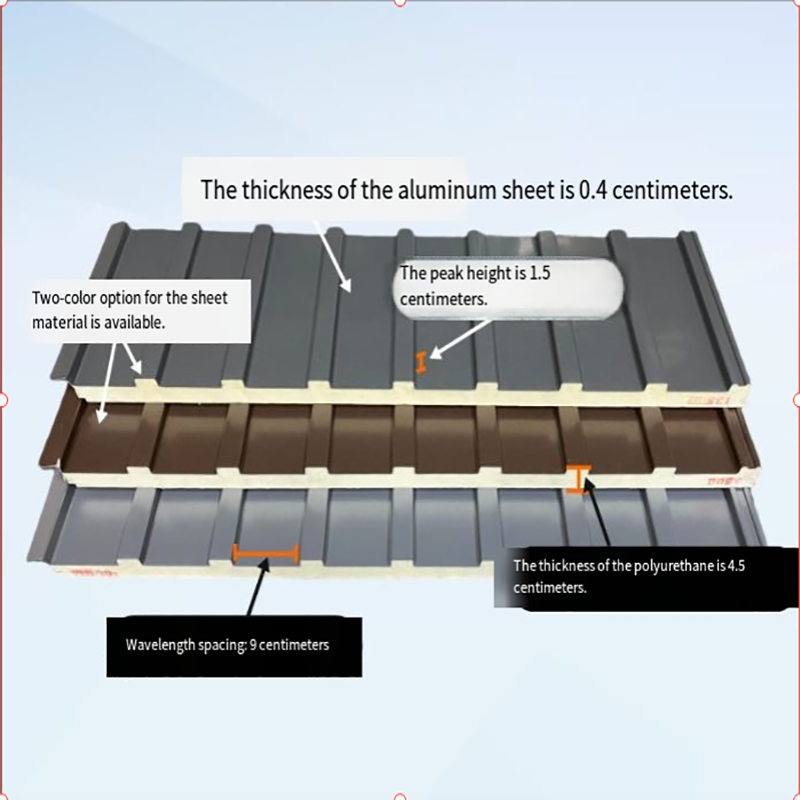 Aluminiowe panelena dach wielkiej ściany-W kształcie konstrukcji z właściwościami izolacji cieplnej