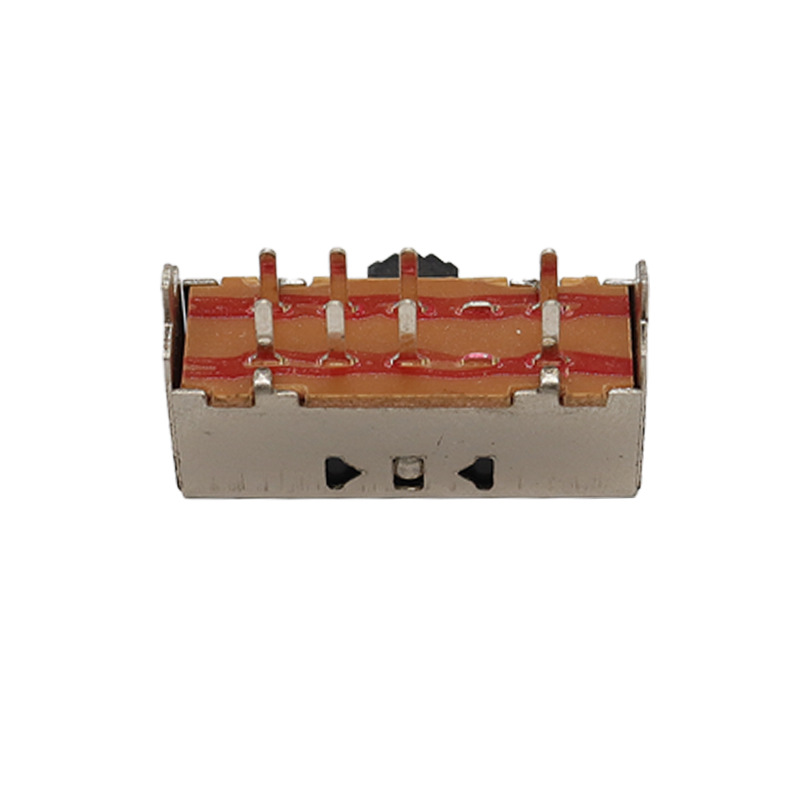 Przełącznik slajdów SK23H01 Mały dwubiegunowy trzy-pozycja druga-Rząd ósmowy-Pinowa strona pozioma-Pull 2P3T Slide Switch